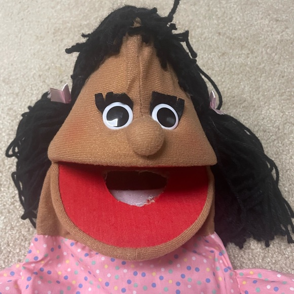Hand Puppet African American Girl (mouth is cut for playfood to be inserted) - Picture 2 of 4